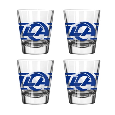 Ensemble de quatre verres à shot rayés Los Angeles Rams Logo Brands
