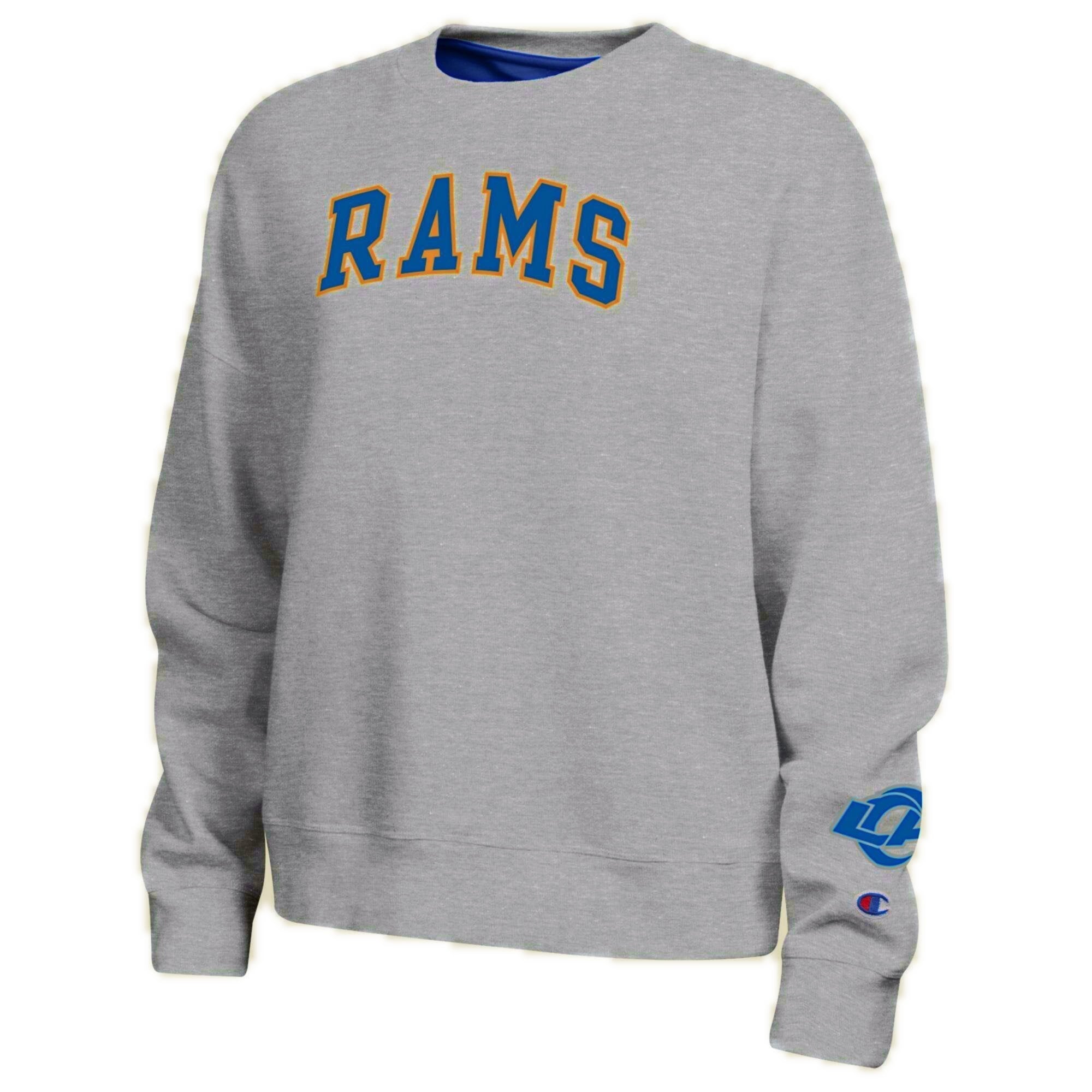 Los Angeles Rams Champion Women's Contrast Lined Sweatshirt - Heather Gray