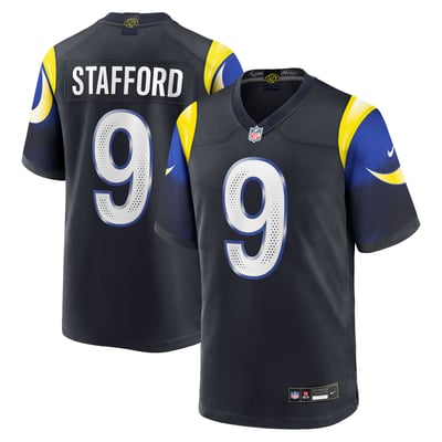 Camiseta Nike Game Rivalries del Los Angeles Rams 2025 - Azul intenso - Matthew Stafford - Hombre