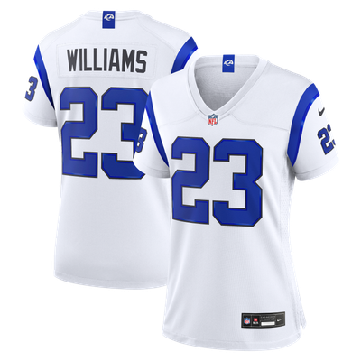 Camiseta Nike Game de la 3ª equipación del Los Angeles Rams - Blanco - Kyren Williams - Mujer