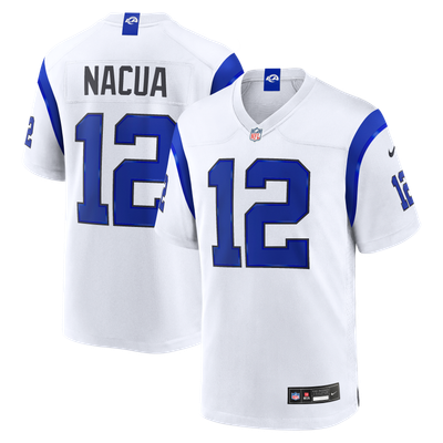 Camiseta Nike Game de la 3ª equipación del Los Angeles Rams - Blanco - Puka Nacua - Hombre