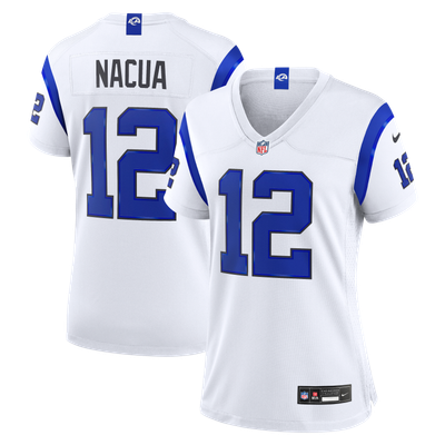 Camiseta Nike Game de la 3ª equipación del Los Angeles Rams - Blanco - Puka Nacua - Mujer