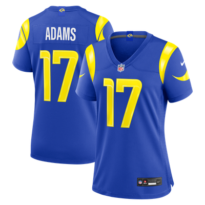 Camiseta Nike Game de la 1ª equipación del Los Angeles Rams - Azul Real - Davante Adams - Mujer