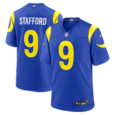 Camiseta Nike Game de la 1ª equipación del Los Angeles Rams - Azul Real - Matthew Stafford - Hombre