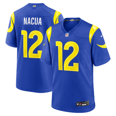 Camiseta Nike Game de la 1ª equipación del Los Angeles Rams - Azul Real - Personalizada - Jóvenes