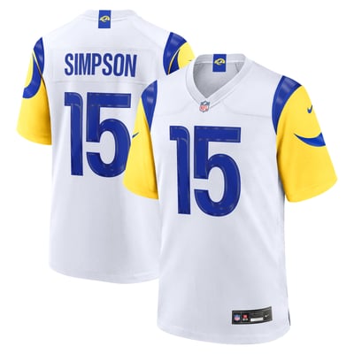 Camiseta Nike Game de la 2ª equipación del Los Angeles Rams - Blanco - Ty Simpson - Hombre