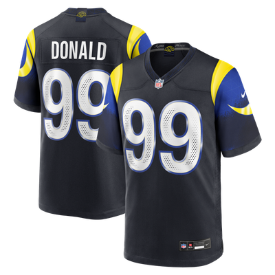 Camiseta Nike Game de la Rivalries del Los Angeles Rams - Azul medianoche - Aaron Donald - Hombre