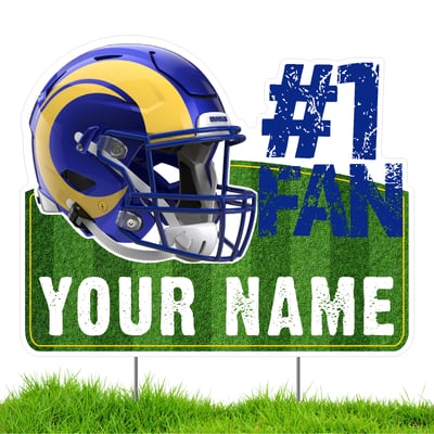 Los Angeles Rams #1 Fan Personalized Lawn Sign