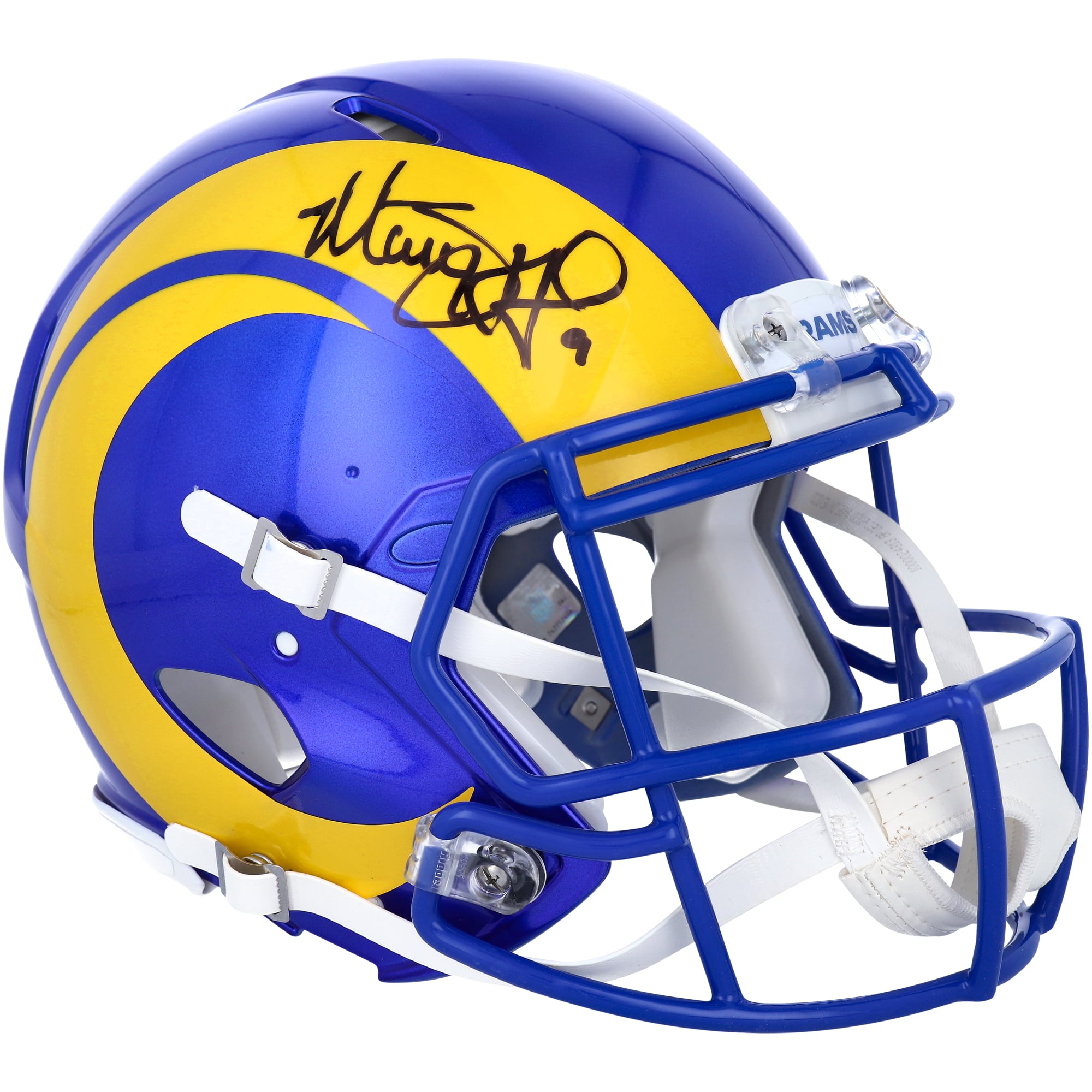 Casque Riddell Speed ​​Authentic de l'équipe, autographié par Matthew Stafford, des Rams de Los Angeles