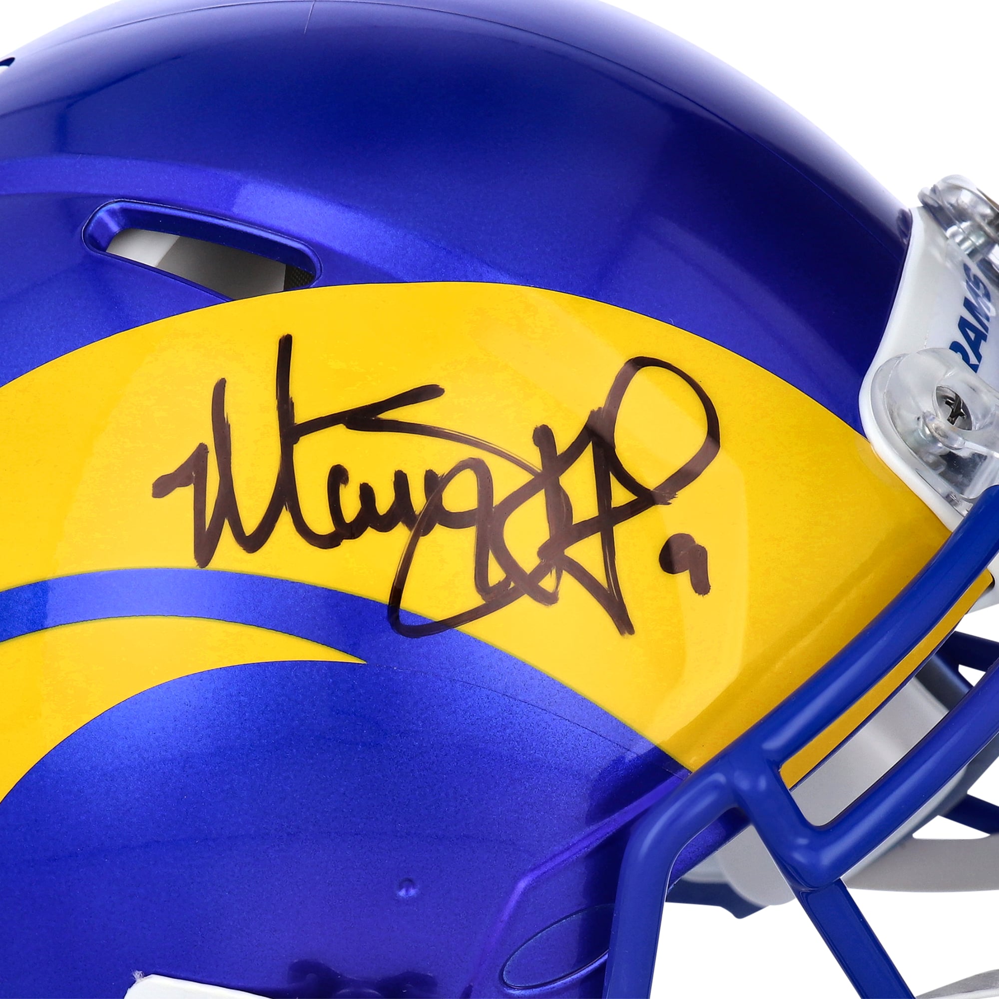 Casque Riddell Speed ​​Authentic de l'équipe, autographié par Matthew Stafford, des Rams de Los Angeles