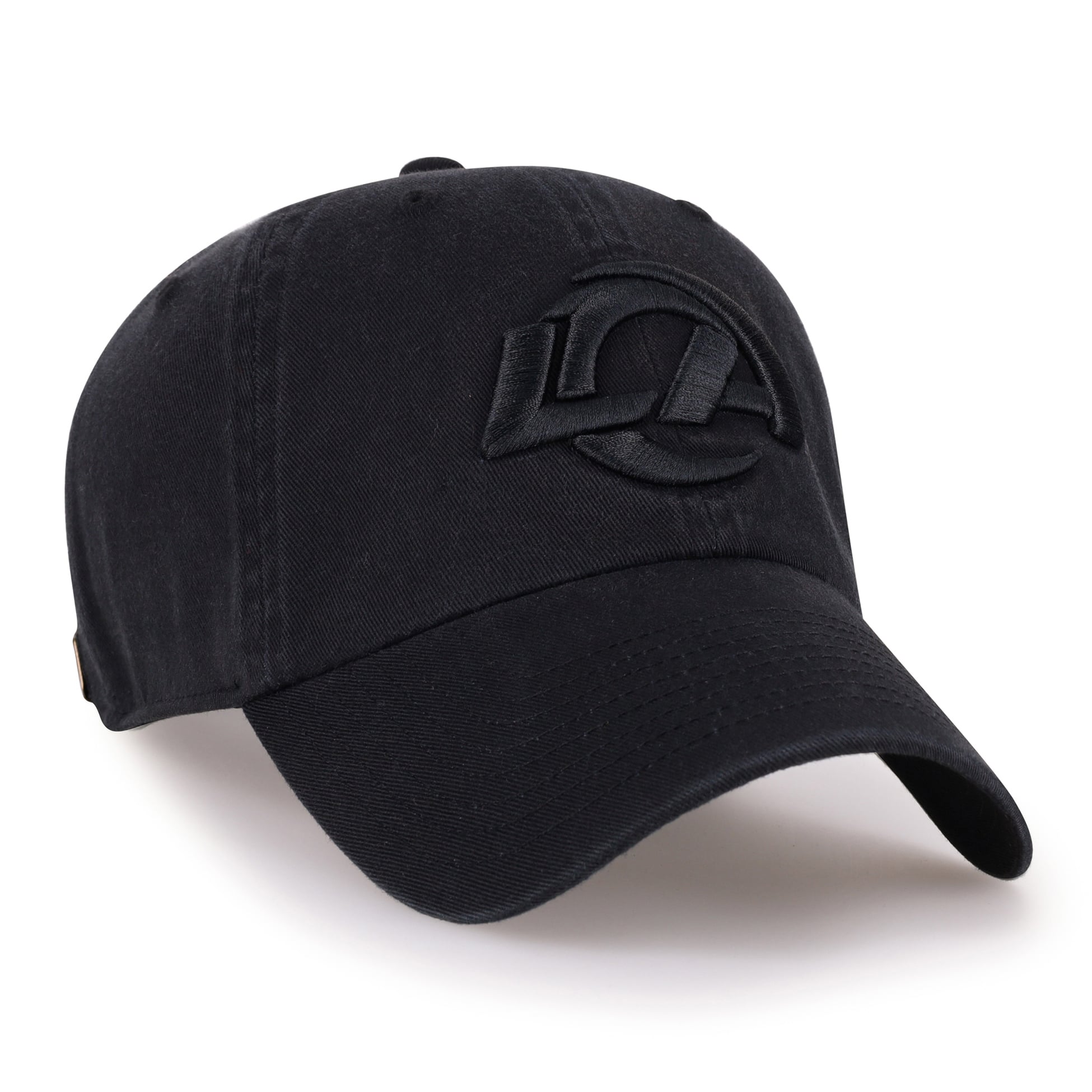 Men's '47 Black Los Angeles Rams Tonal Clean Up Adjustable Hat