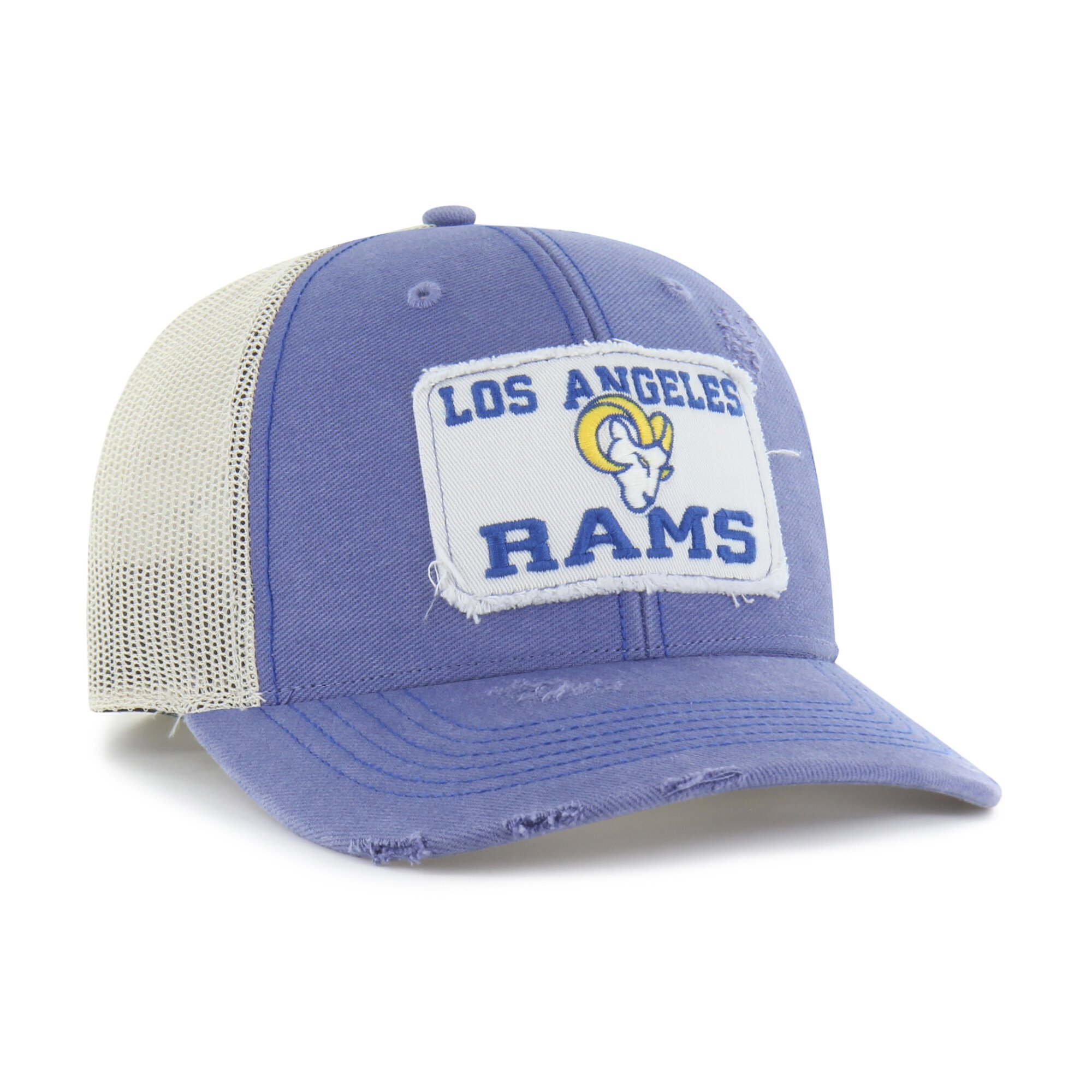Casquette trucker ajustable pour homme, modèle 47 bleu des Los Angeles Rams, Egremont, usée.