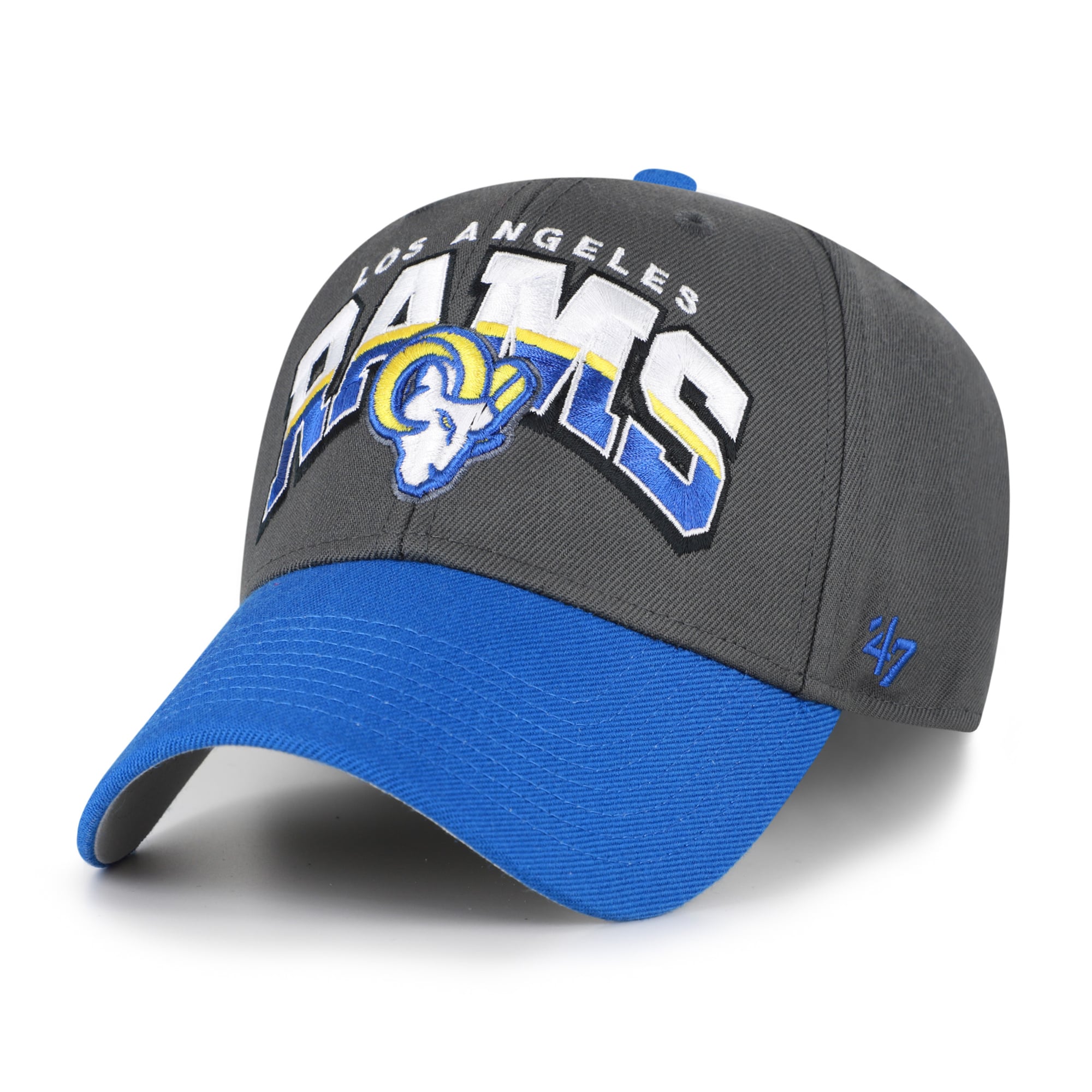 Casquette ajustable pour homme '47 Charcoal Los Angeles Rams MVP à blocs séparés