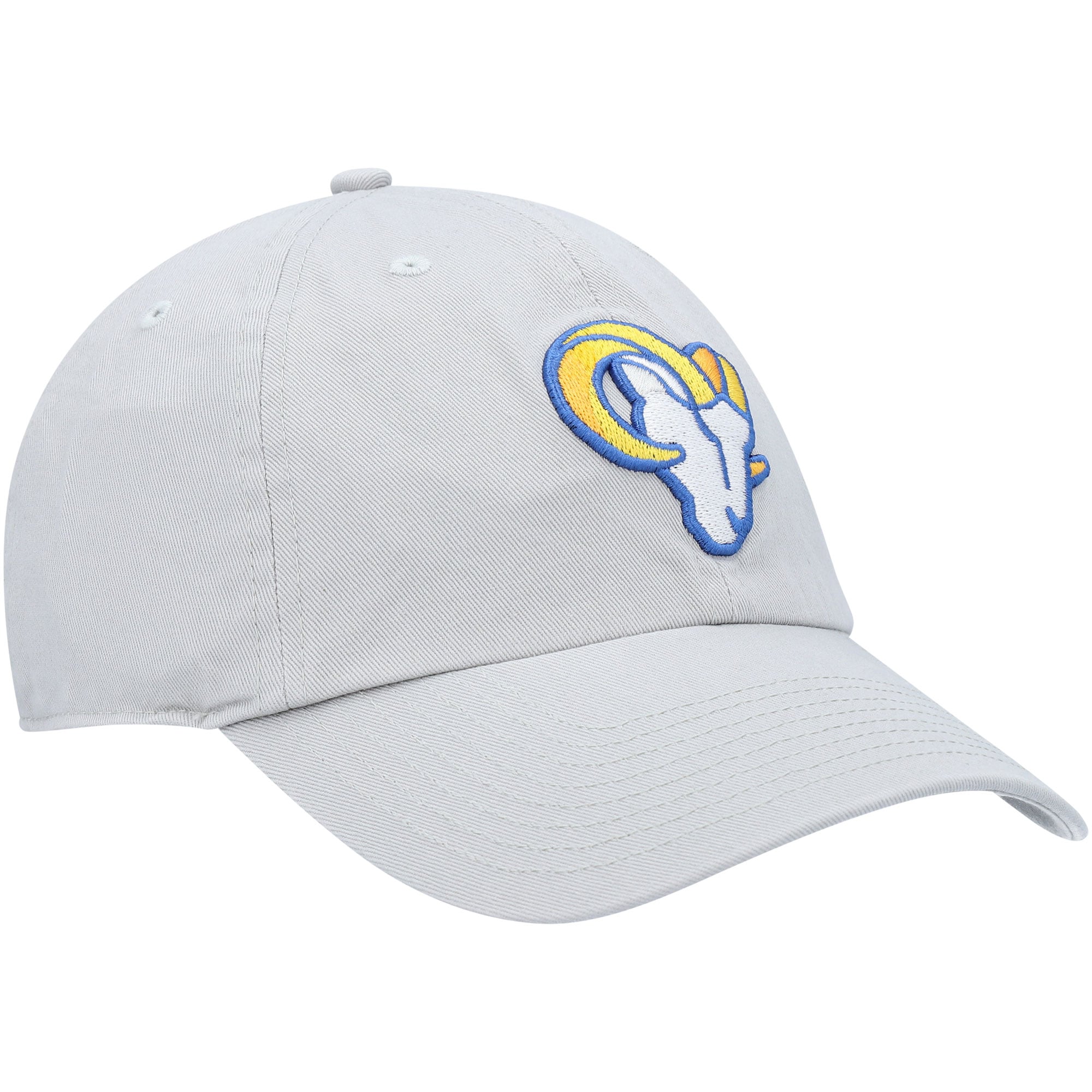 Men's '47 Gray Los Angeles Rams Logo Clean Up Adjustable Hat