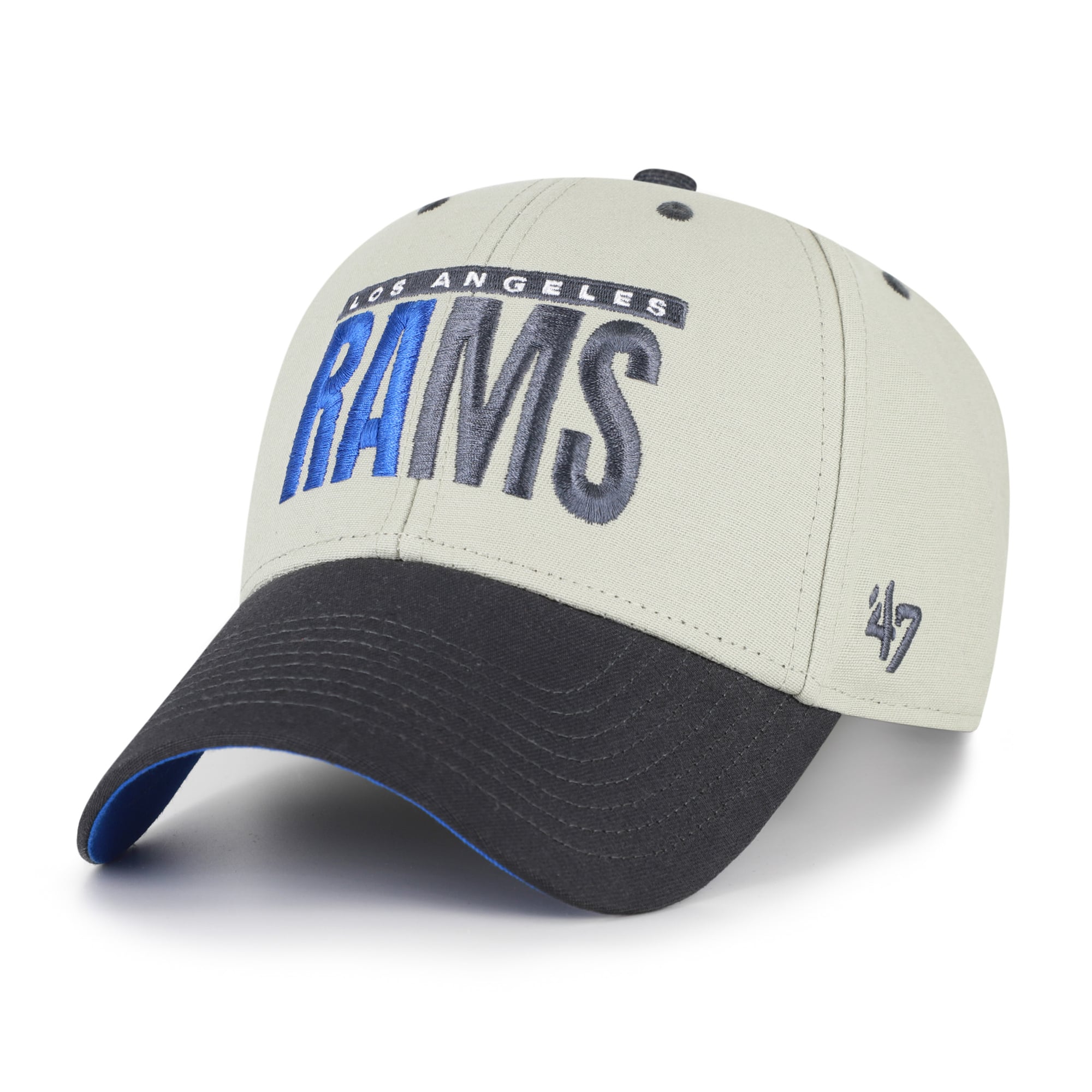 Casquette ajustable pour homme « 47 » grise/noire Los Angeles Rams, inscription demi-bloc MVP