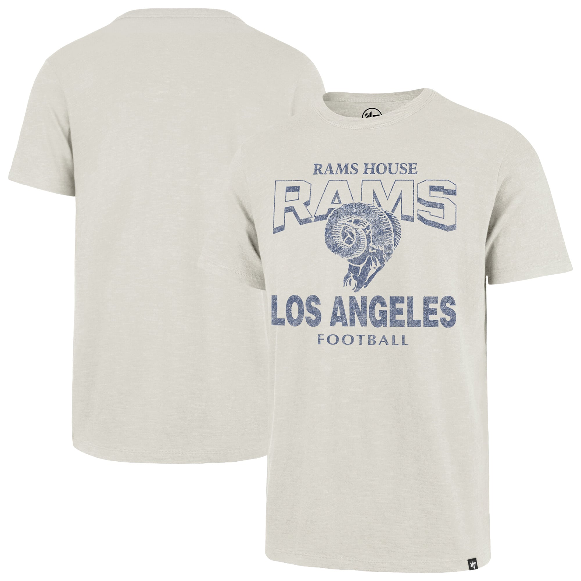 Men's '47 Natural Los Angeles Rams Head On Scrum Slub T-Shirt