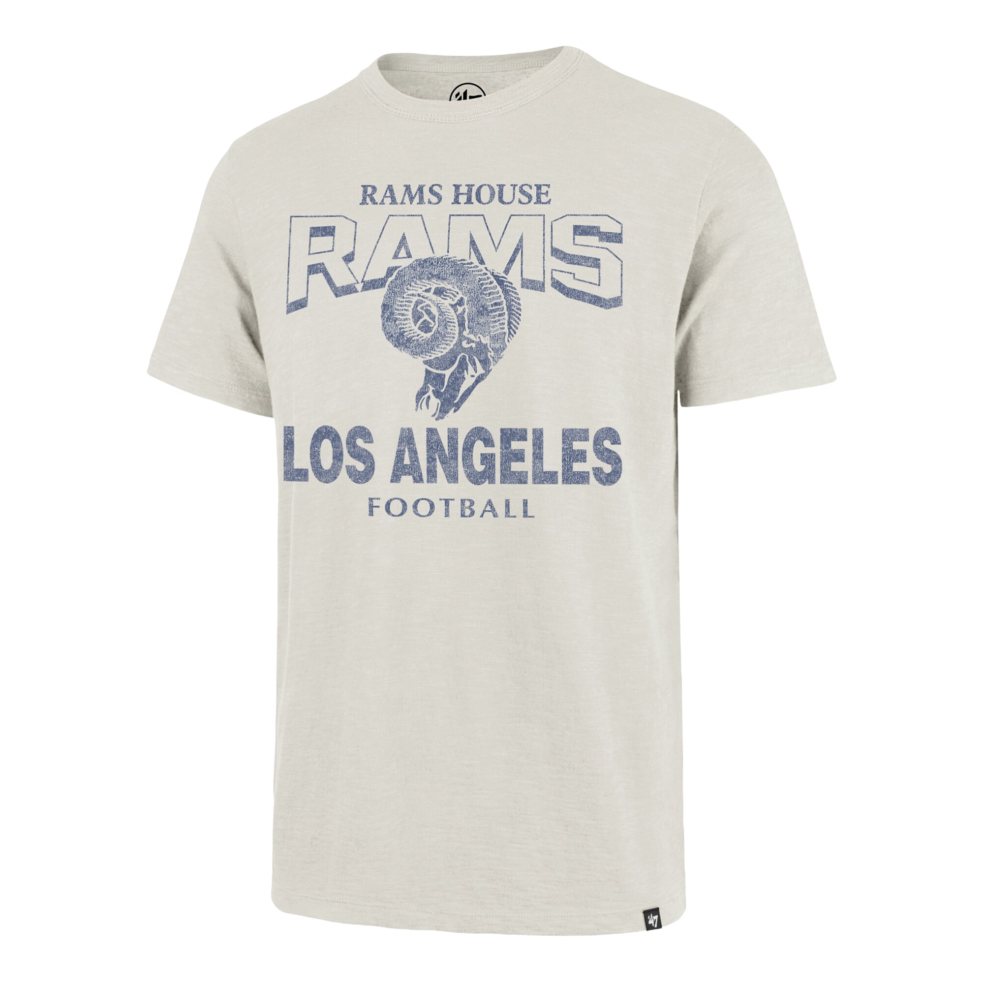 Men's '47 Natural Los Angeles Rams Head On Scrum Slub T-Shirt