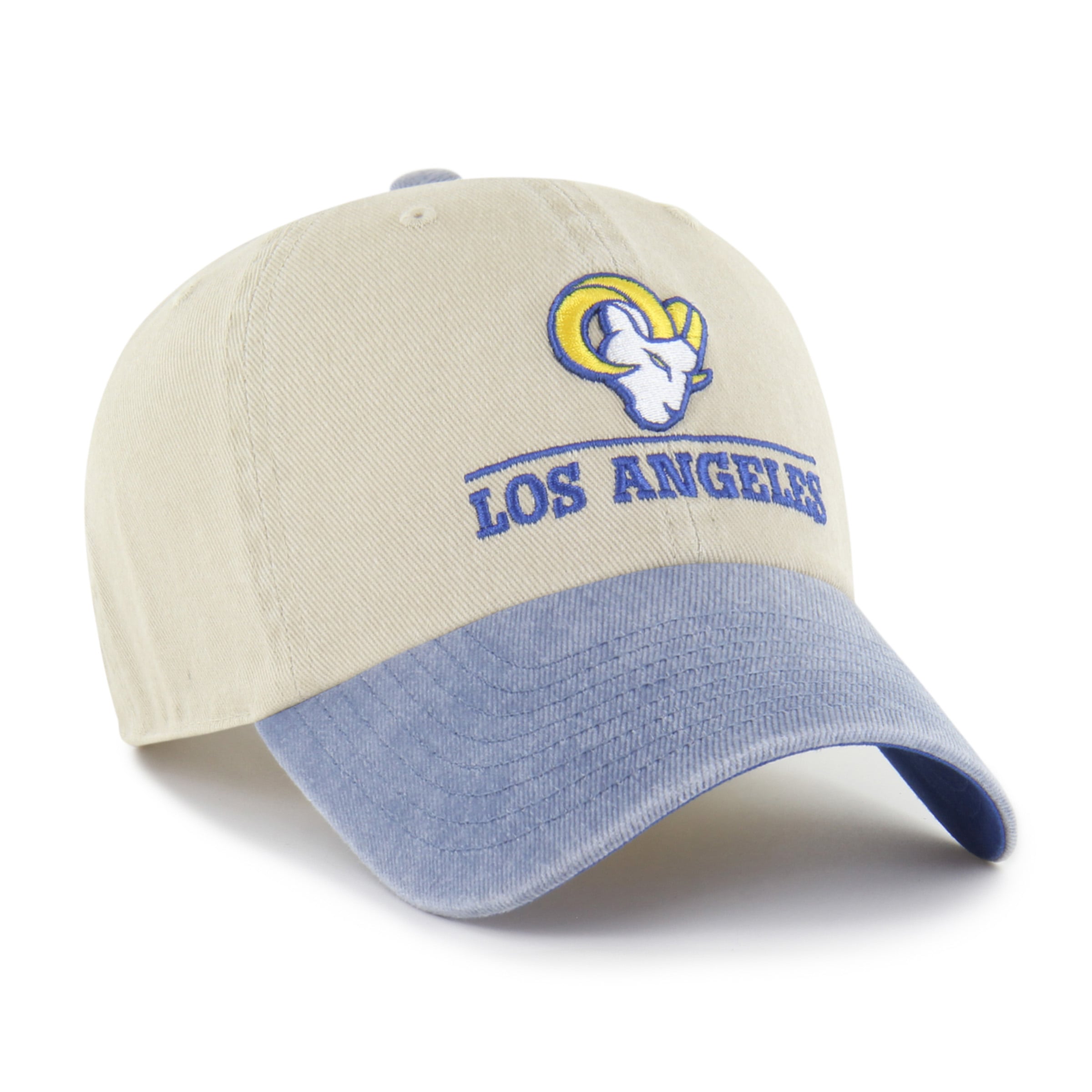 Men's '47 Natural Los Angeles Rams Logo Line Clean Up Adjustable Hat