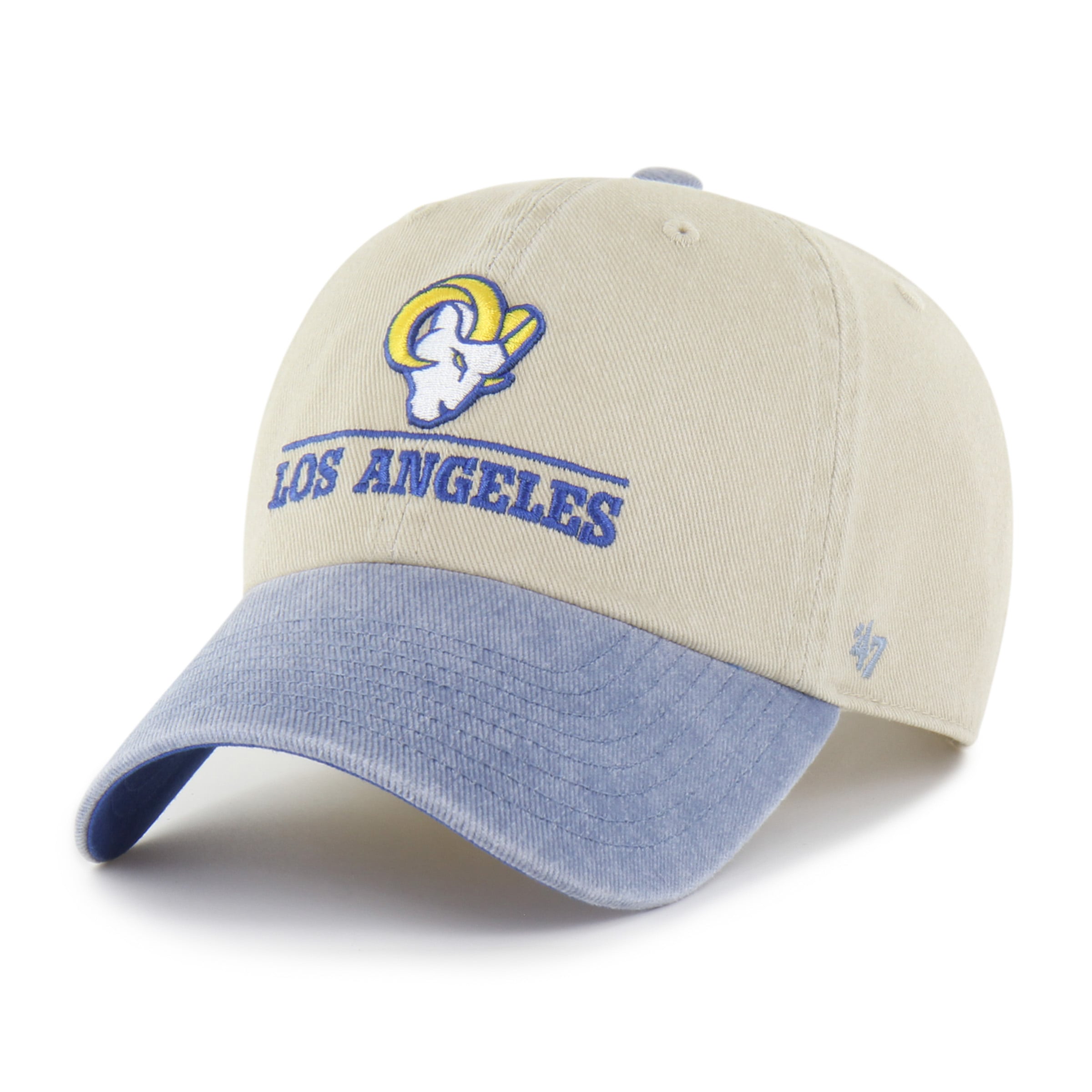 Men's '47 Natural Los Angeles Rams Logo Line Clean Up Adjustable Hat