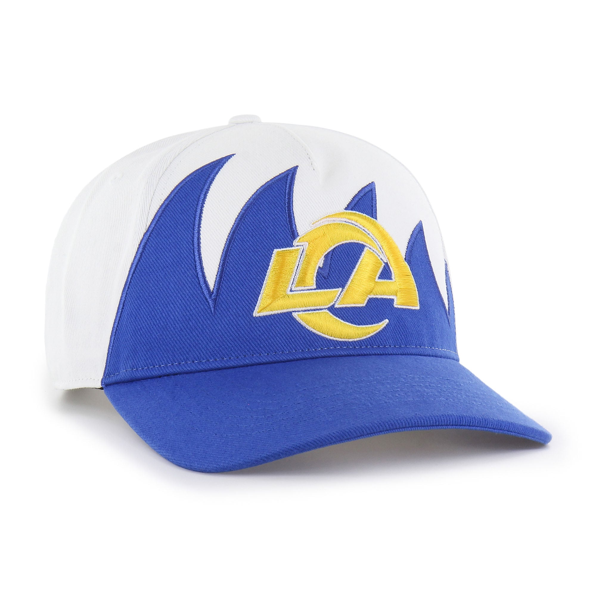 Men's '47 White Los Angeles Rams Jagged Hitch Adjustable Hat