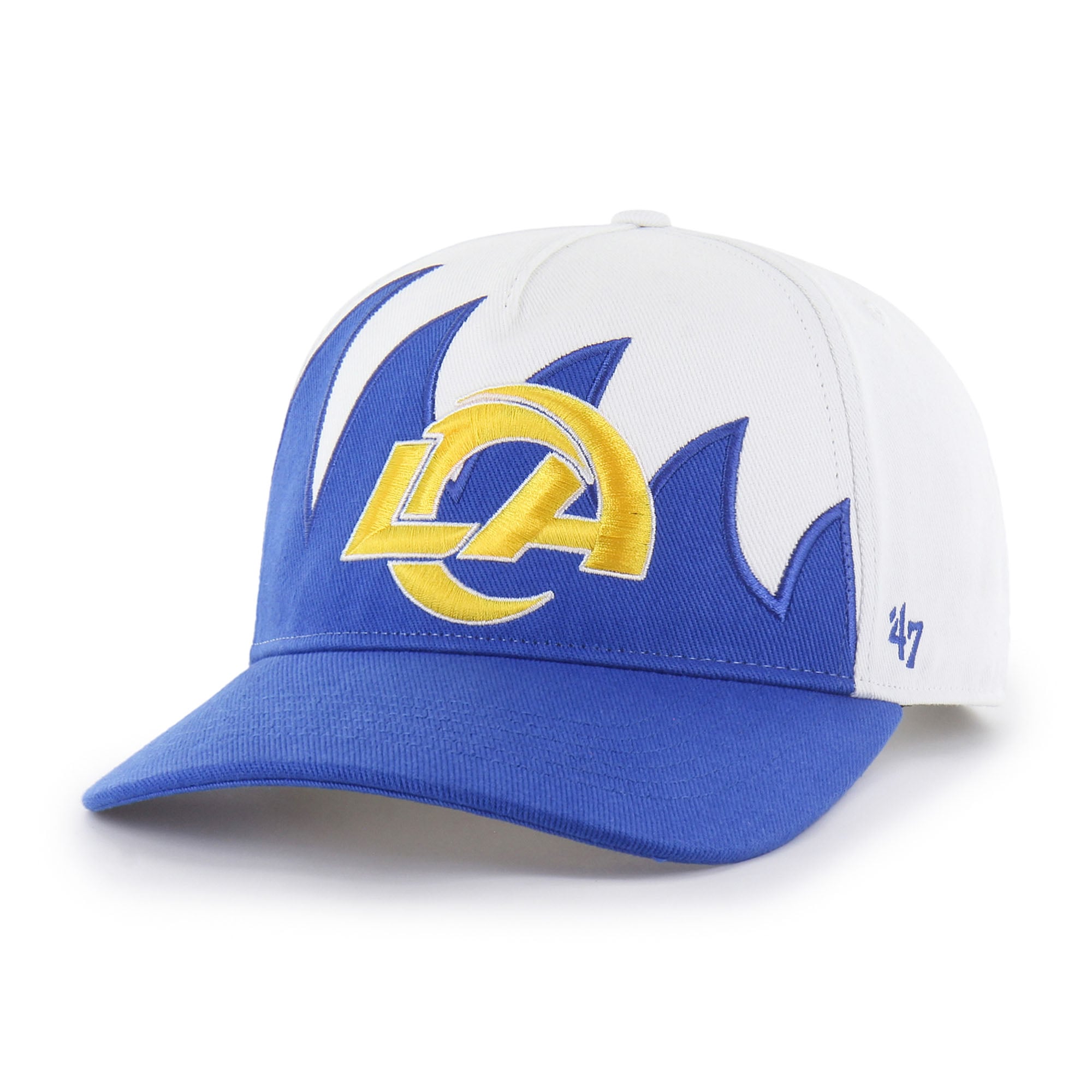 Men's '47 White Los Angeles Rams Jagged Hitch Adjustable Hat