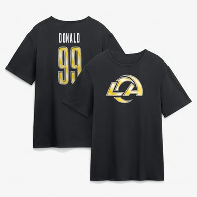Aaron Donald Los Angeles Rams Metallic Name & Number T-Shirt - Black