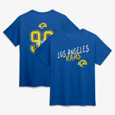 Aaron Donald Los Angeles Rams Hustle Name & Number T-Shirt - Royal