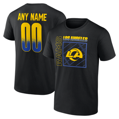T-shirt personnalisé Los Angeles Rams Home Field Pop avec nom et numéro - Noir