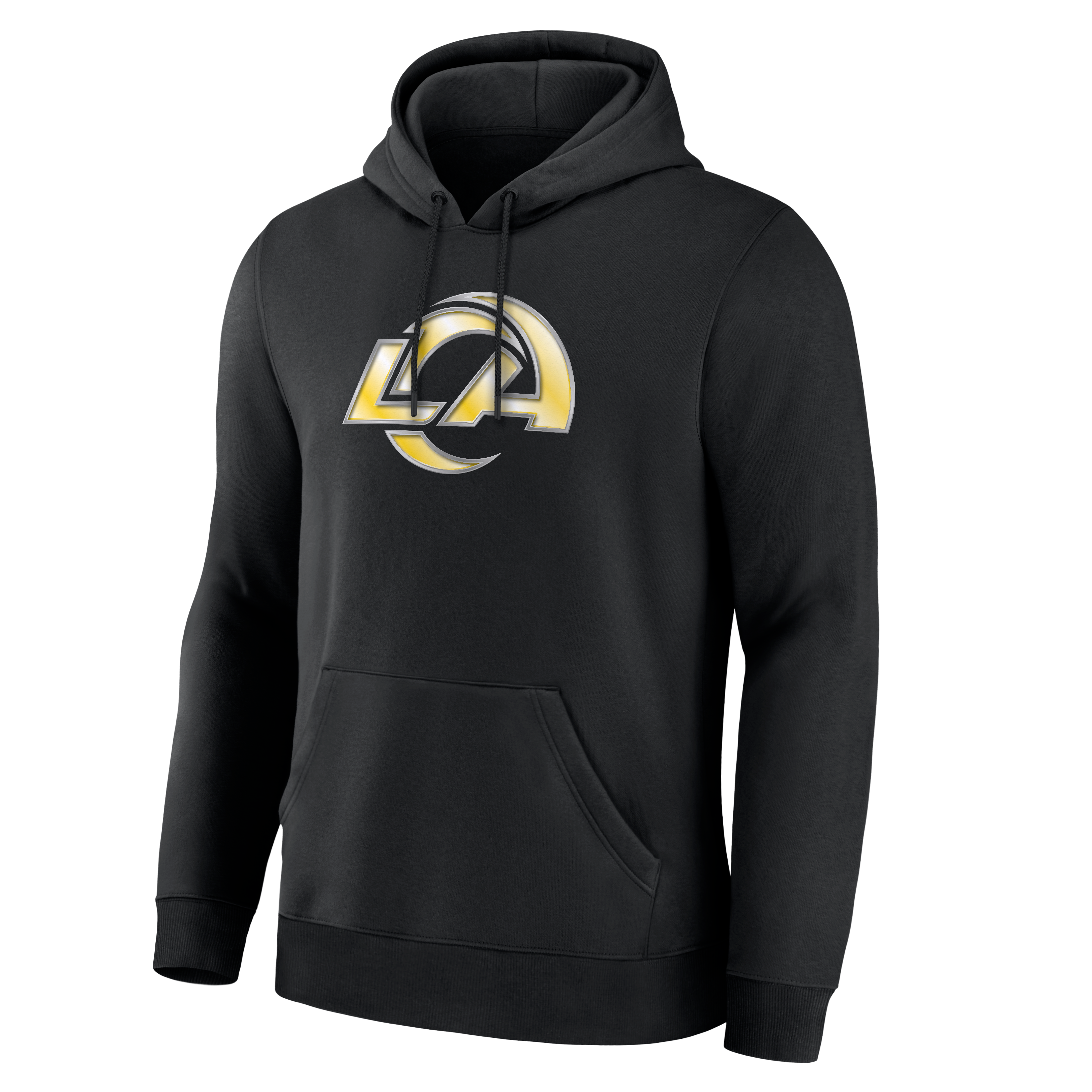 Sweat à capuche noir pour homme avec la mascotte métallique des Rams de Los Angeles