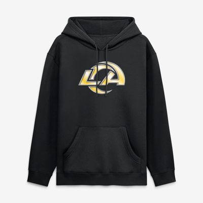 Sweat à capuche noir à l'effigie de la mascotte métallique des Rams de Los Angeles