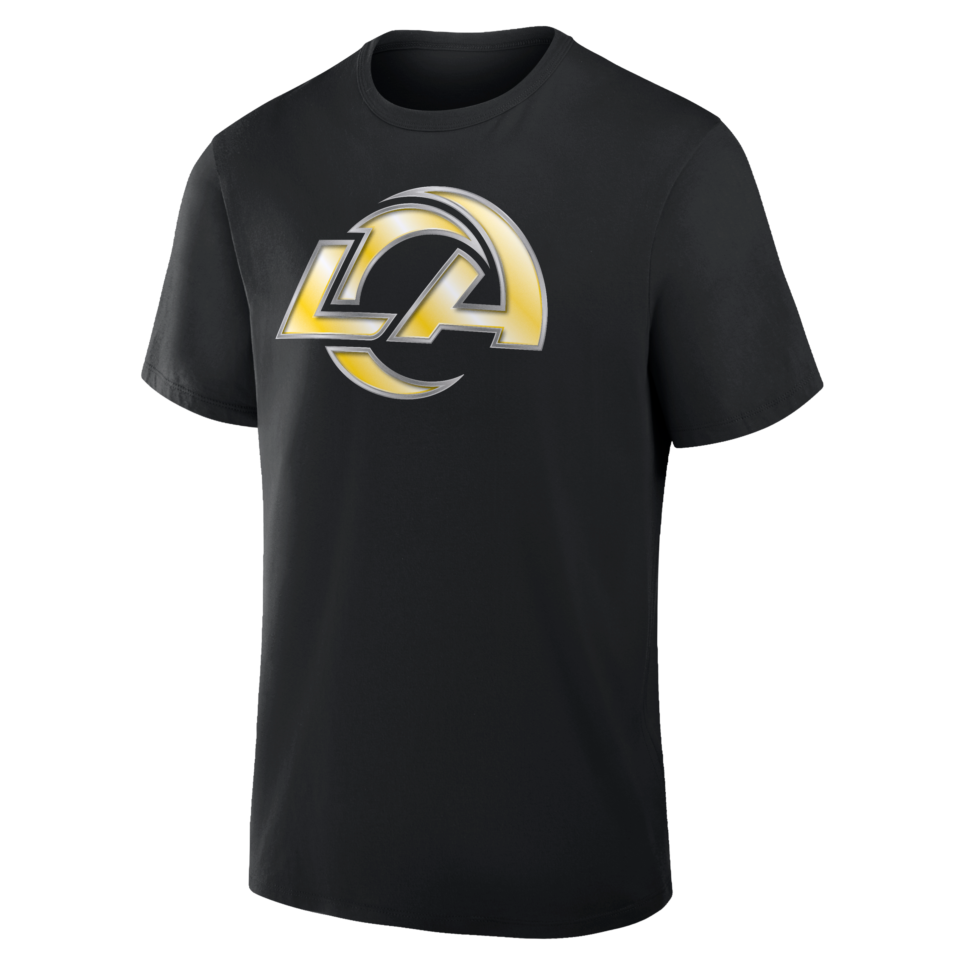 T-shirt noir pour homme Los Angeles Rams avec mascotte métallique