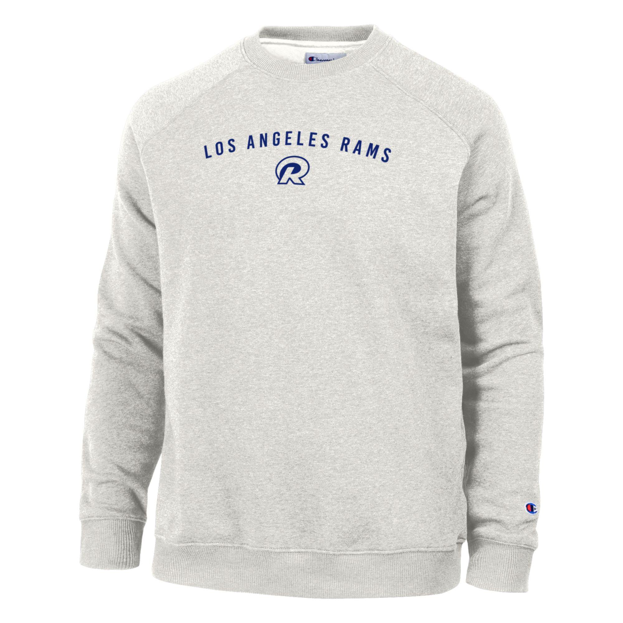Men's Champion Heather Gray Los Angeles Rams Color Rush Triumph Fleece Tri-Blend Sweatshirt