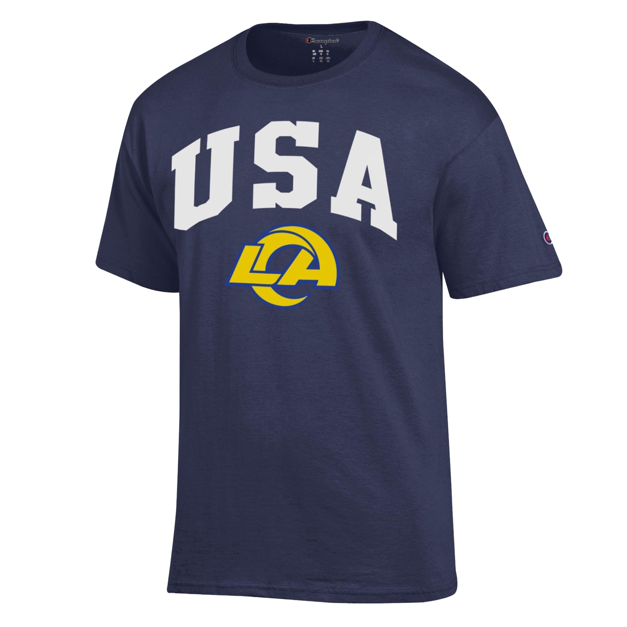 Men's Champion Navy Los Angeles Rams Americana T-Shirt