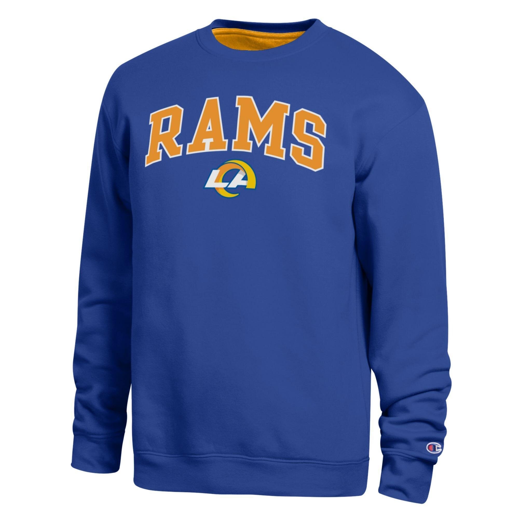 Sweat-shirt à doublure contrastée Champion Royal Los Angeles Rams pour homme