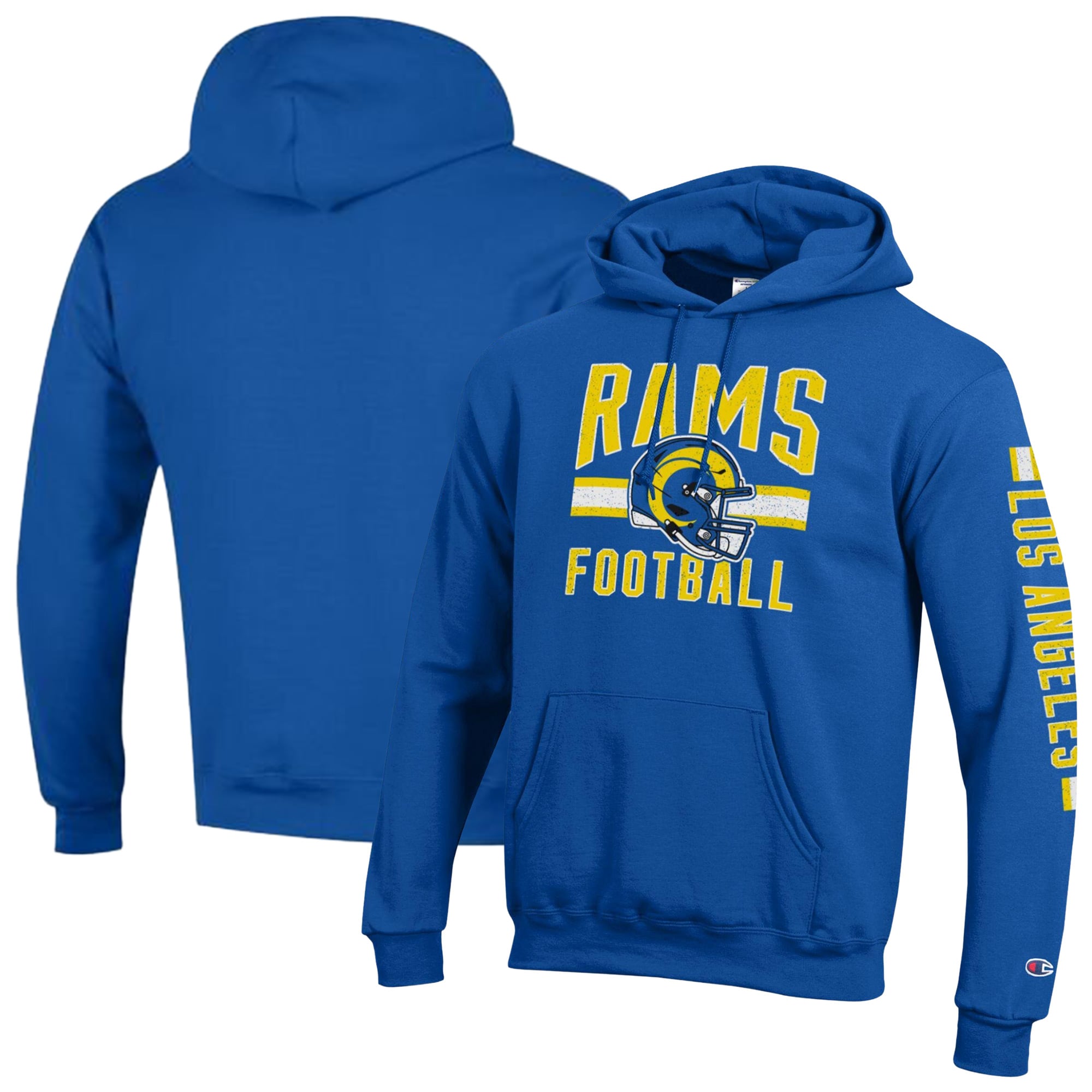 Sweat à capuche Champion Royal Los Angeles Rams Powerblend pour homme