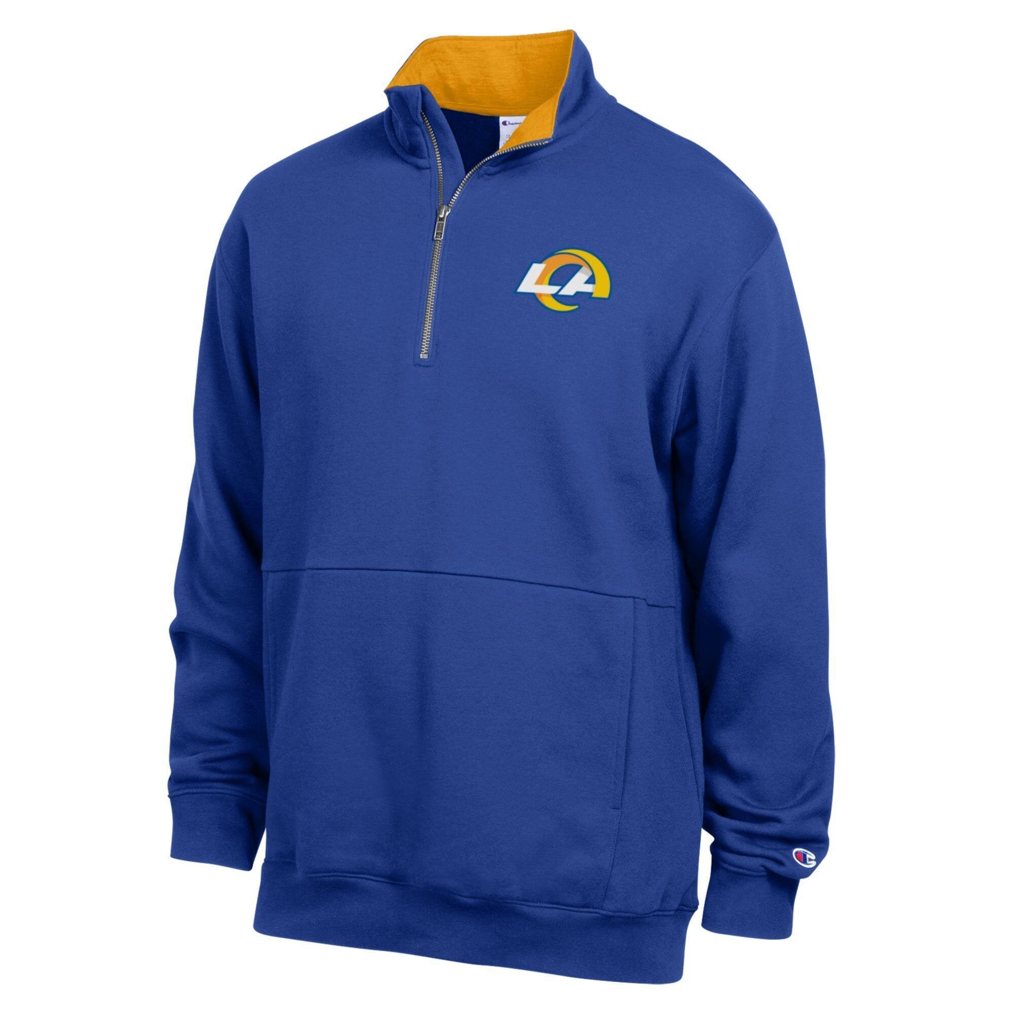 Pull-over en polaire à col zippé Champion Royal/Gold Los Angeles Rams pour homme