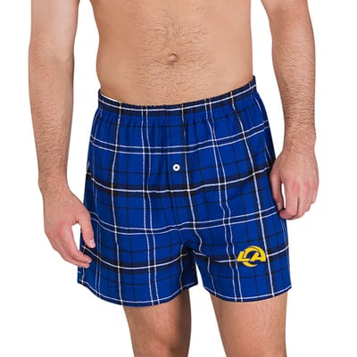 Los Angeles Rams Concepts Sport Ultimate Flannel Boxers - Royal/Black