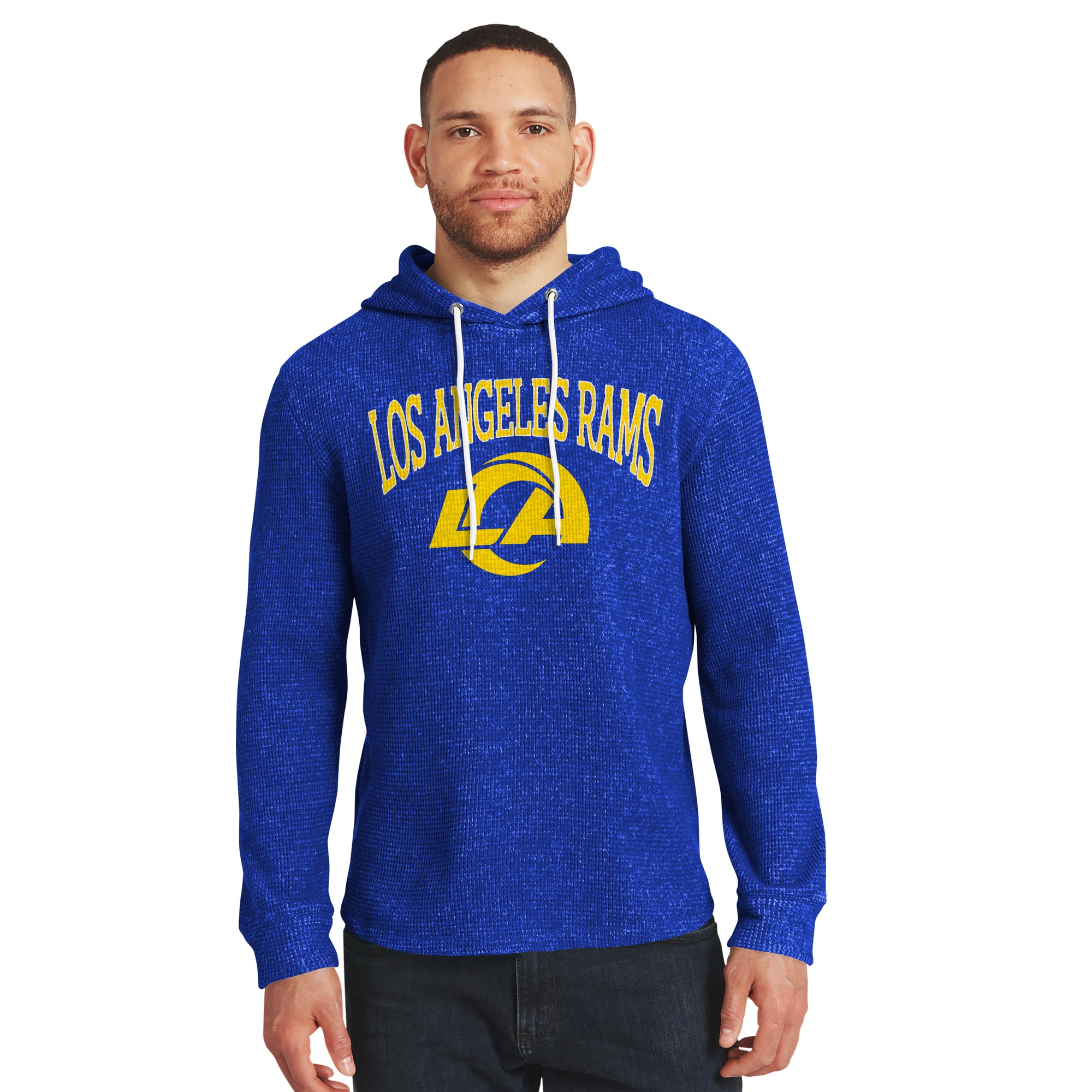 Collection Darius Rucker pour homme par Fanatics Royal Los Angeles Rams T-shirt à manches longues en maille gaufrée et mélange de trois matières