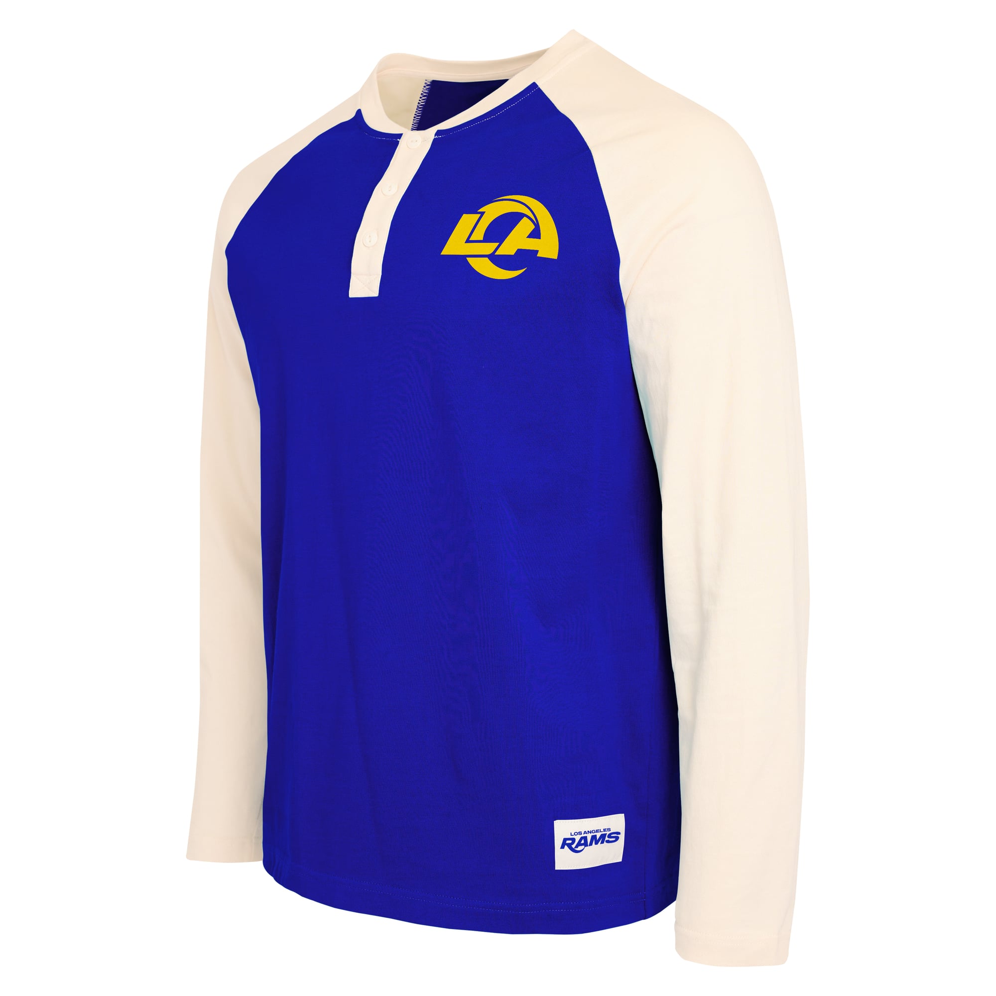 Men's Darius Rucker Collection by Fanatics Royal/Cream Los Angeles Rams Henley Long Sleeve T-Shirt
