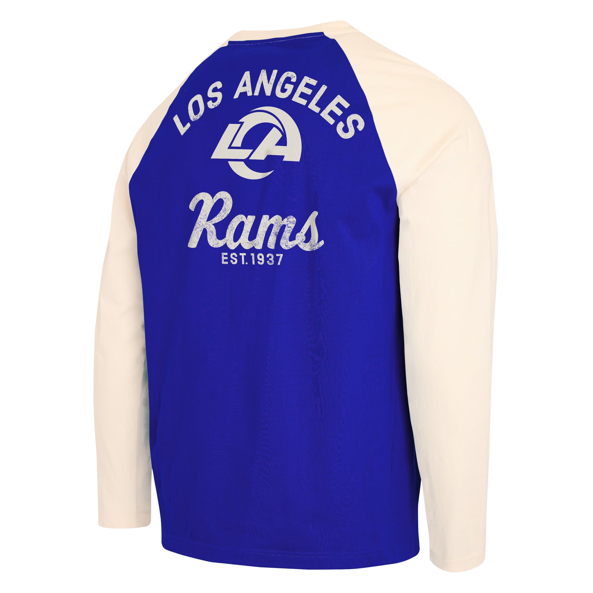 Men's Darius Rucker Collection by Fanatics Royal/Cream Los Angeles Rams Henley Long Sleeve T-Shirt