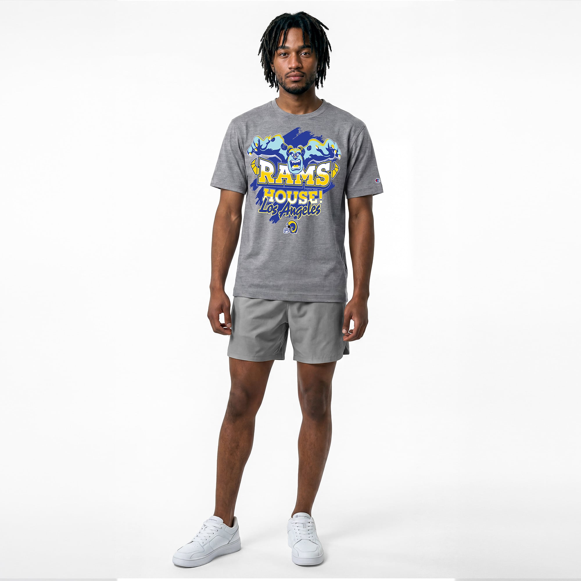 T-shirt homme Disney x Champion gris Los Angeles Rams Sulley All-Star