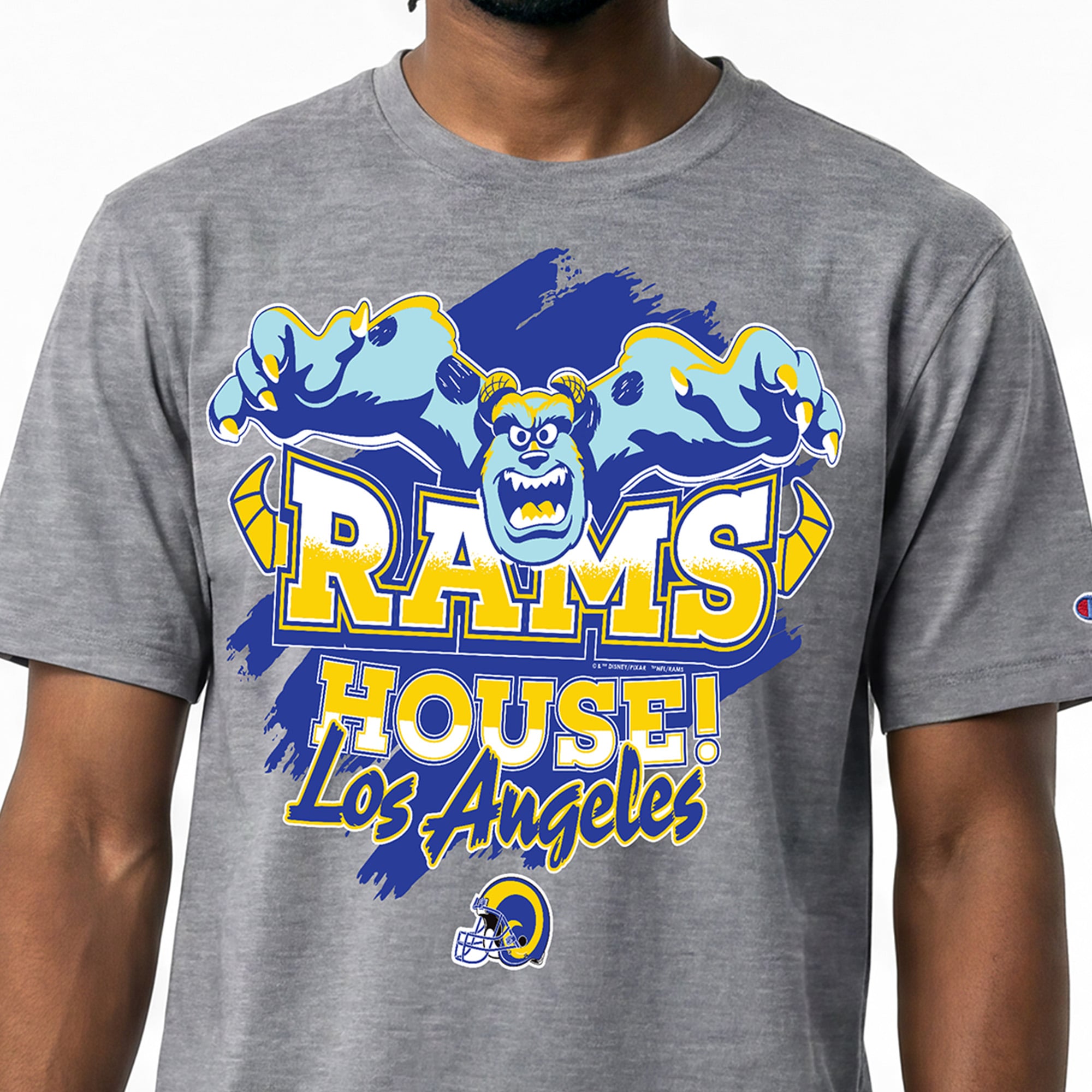 T-shirt homme Disney x Champion gris Los Angeles Rams Sulley All-Star