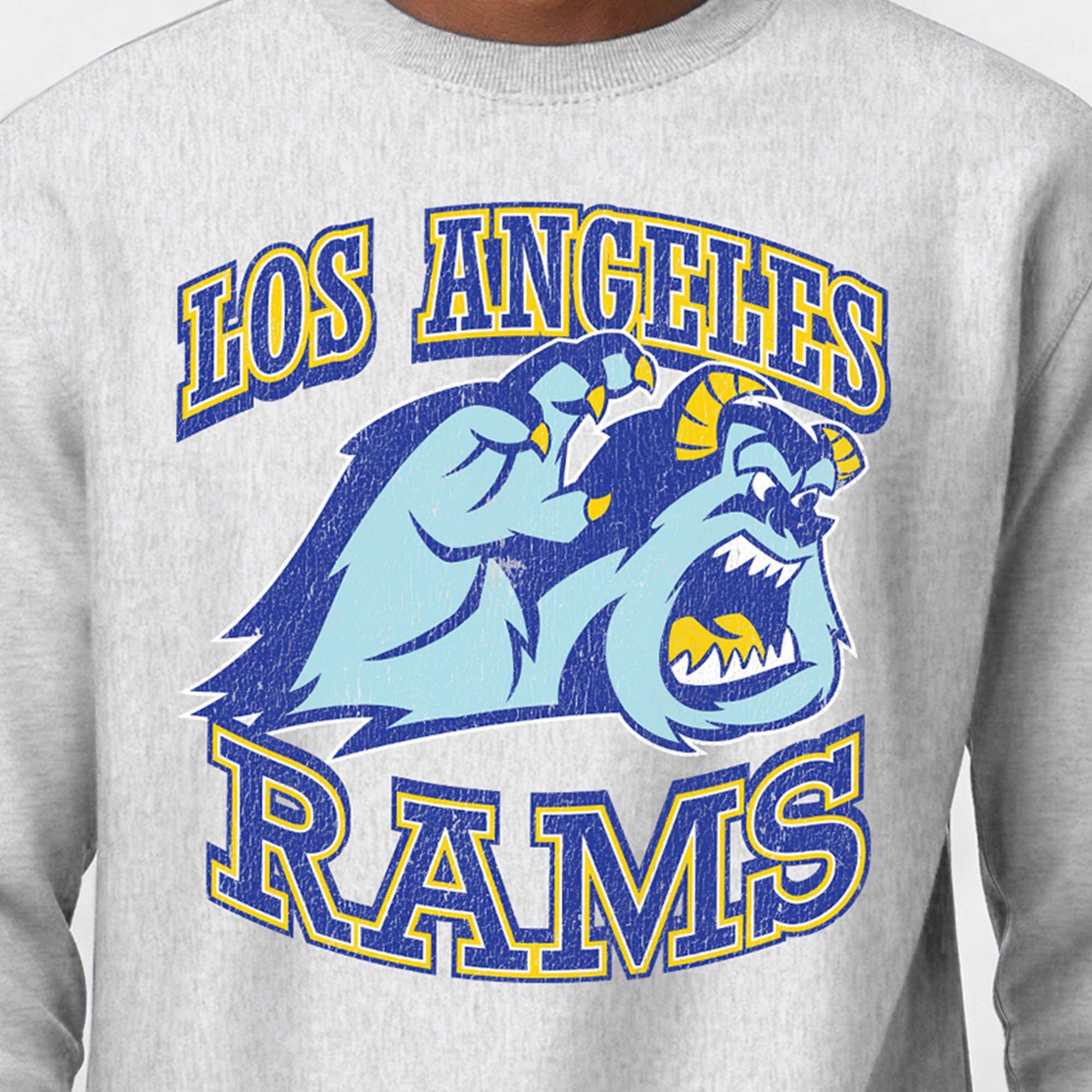 Sweat-shirt homme Disney x Champion gris chiné Los Angeles Rams Sulley Reverse Weave