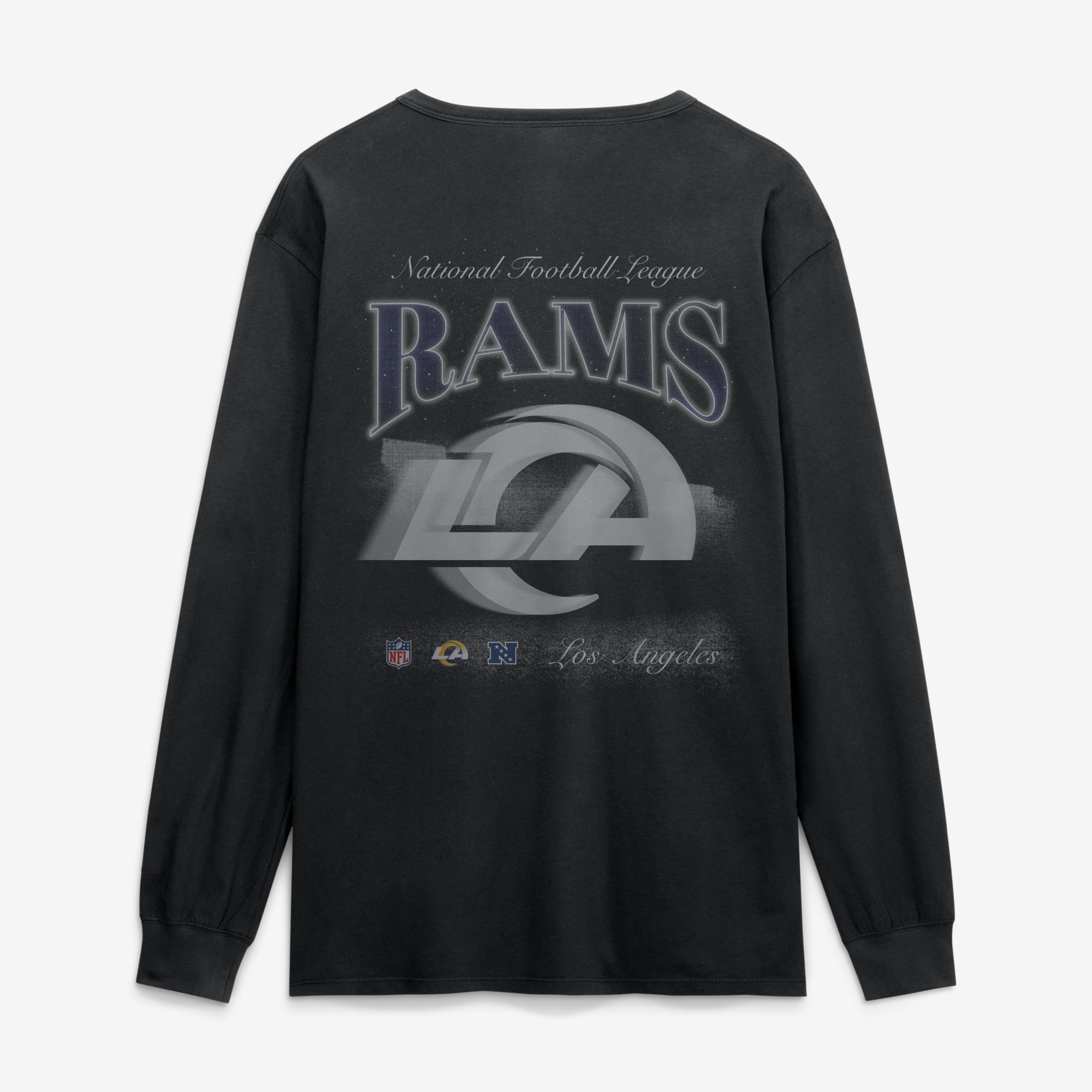 T-shirt à manches longues Fanatics noir pour homme Los Angeles Rams Midnight Falls