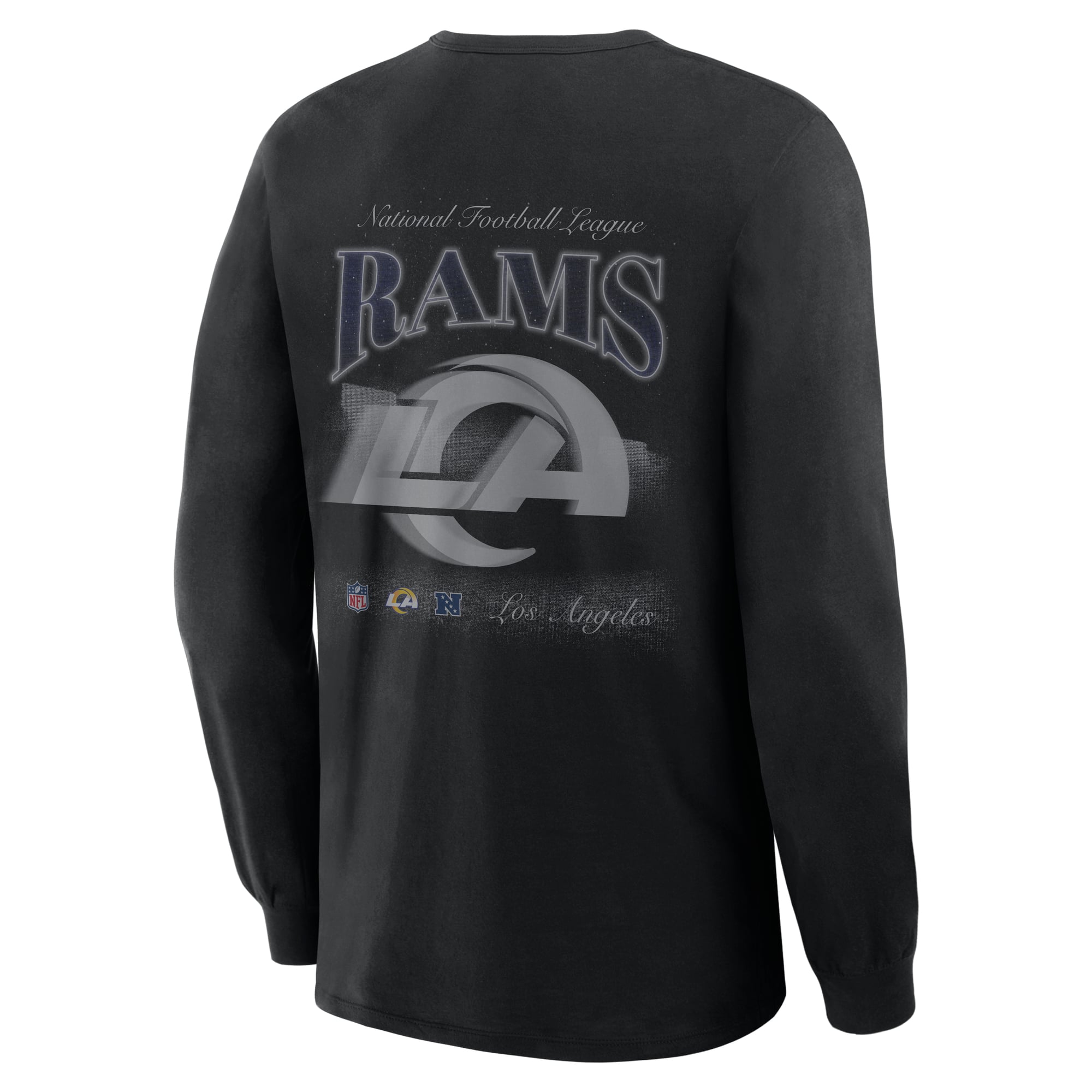 T-shirt à manches longues Fanatics noir pour homme Los Angeles Rams Midnight Falls