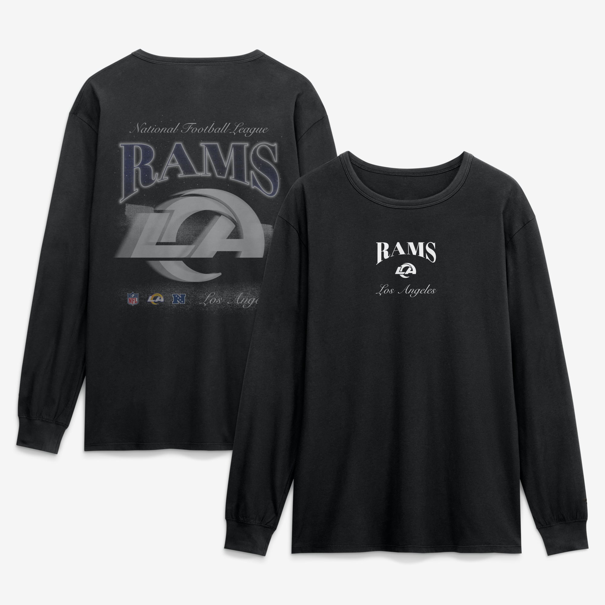 Men's Fanatics Black Los Angeles Rams Midnight Falls Long Sleeve T-Shirt