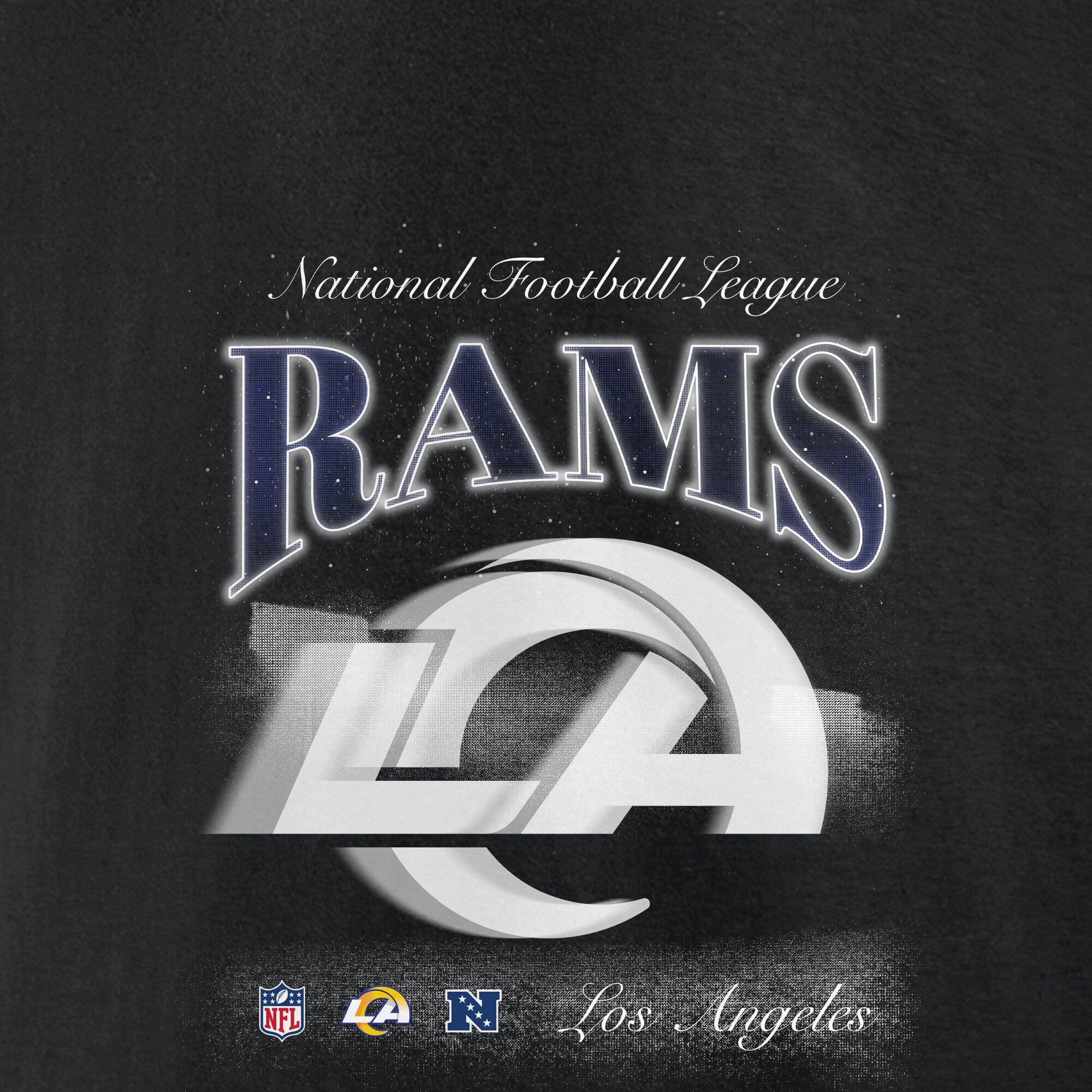 Men's Fanatics Black Los Angeles Rams Nightfall Long Sleeve Fleece Hoodie