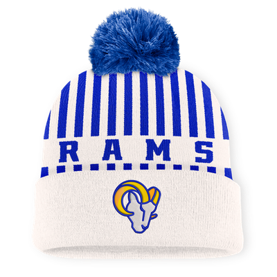 Los Angeles Rams Fanatics Streak Cuffed Knit Hat with Pom - Cream/Royal