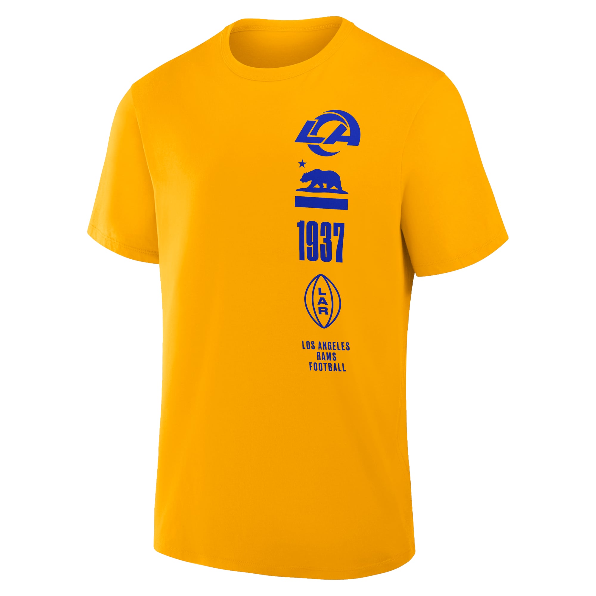 T-shirt en coton Fanatics Gold Los Angeles Rams Breaking Tackles Legacy pour homme