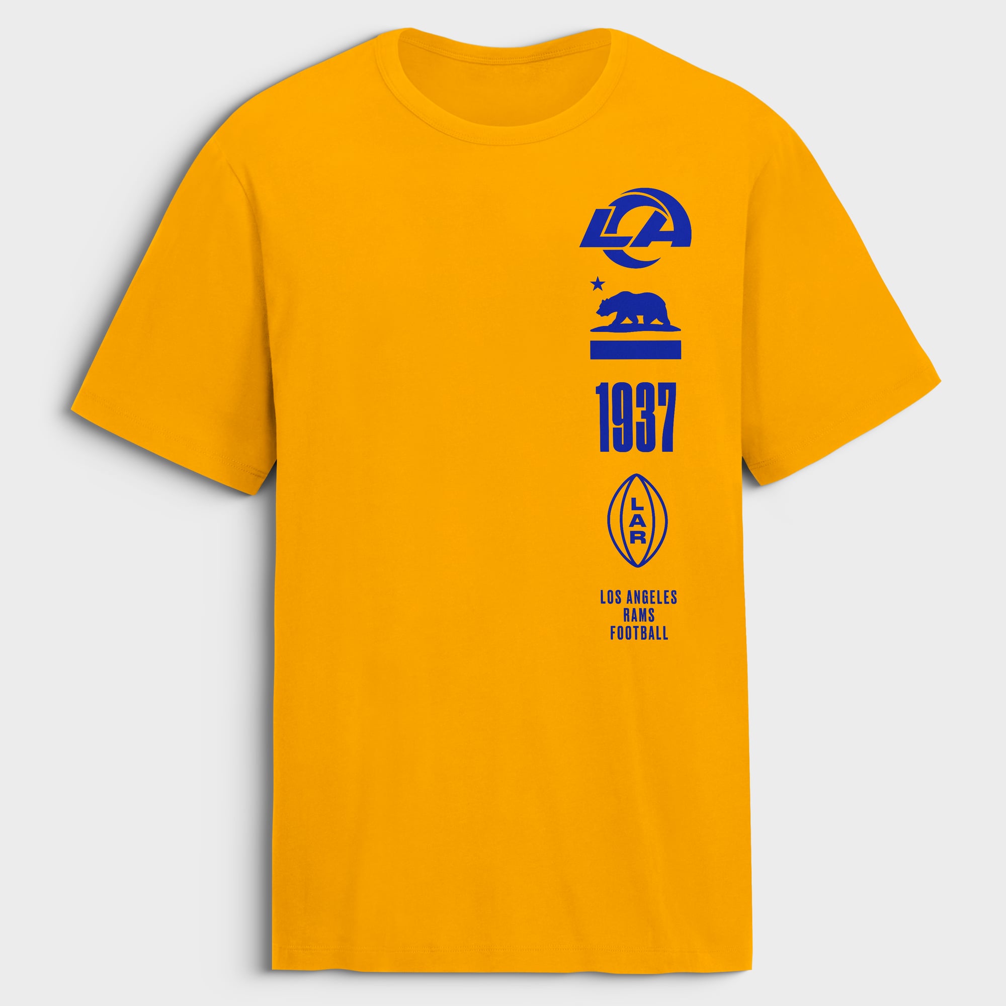 T-shirt en coton Fanatics Gold Los Angeles Rams Breaking Tackles Legacy pour homme